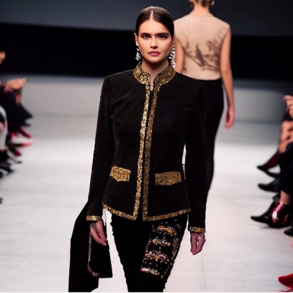 Michael Kors Black Velvet Jacket w/ Sequins ~ NWT - Picture 7 of 16